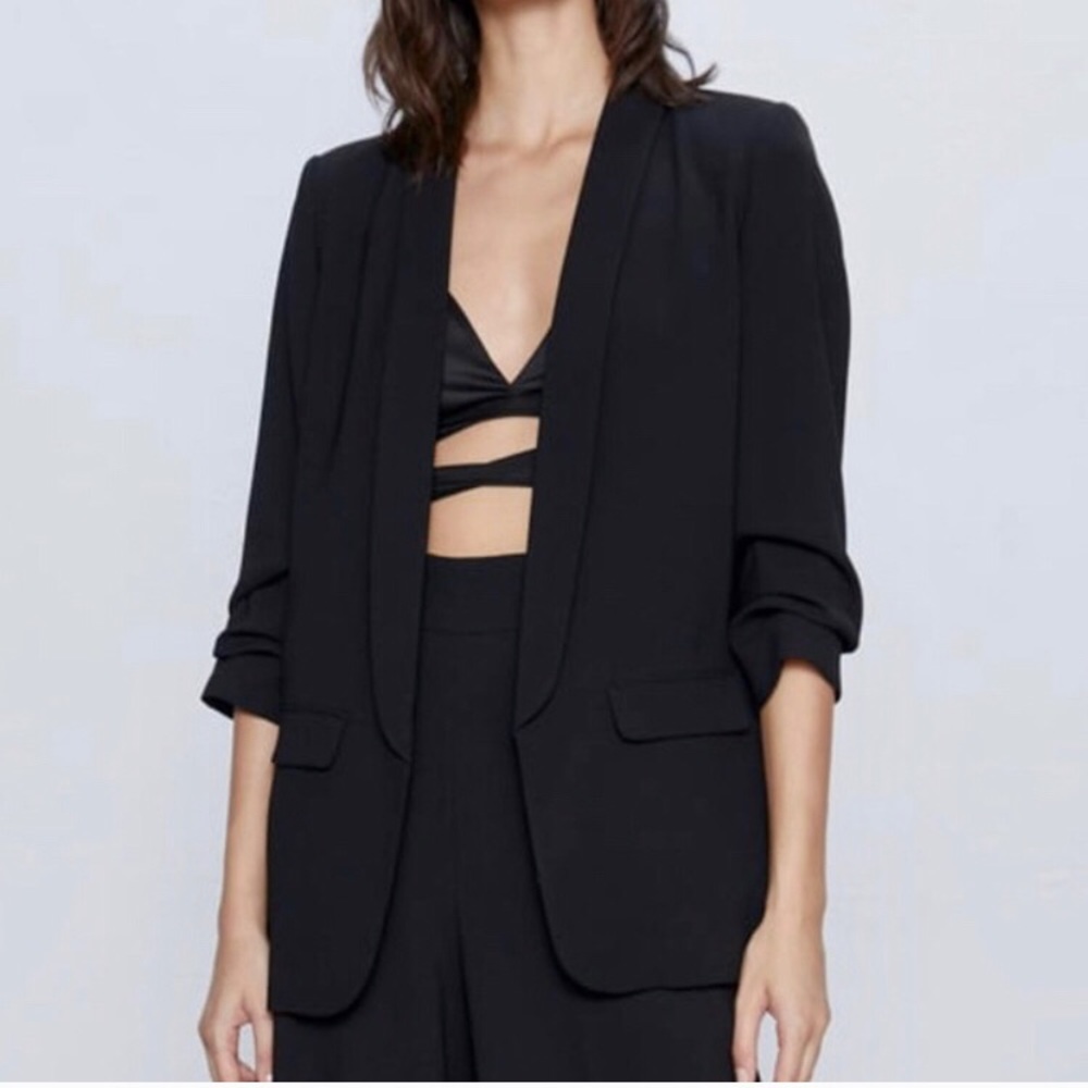 Zara Boyfriend Blazer with Roll Up Sleeves